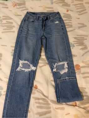 AE ripped mom jeans